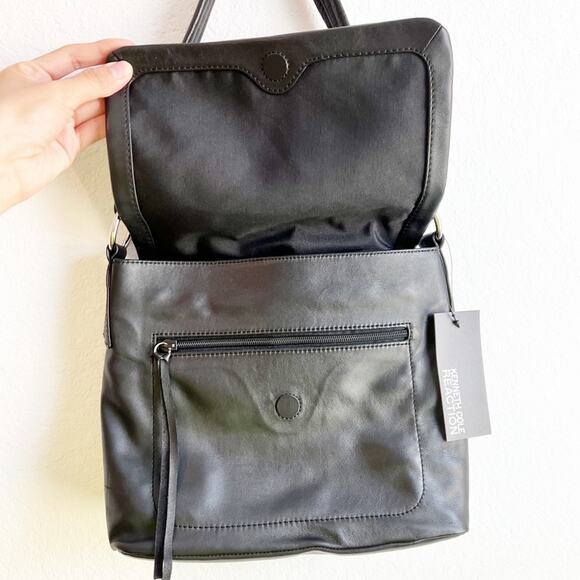 KENNETH COLE BLACK LEATHER PAD ABOUT YOU SHOULDER BAG BRAND NEW - Picture 4 of 7